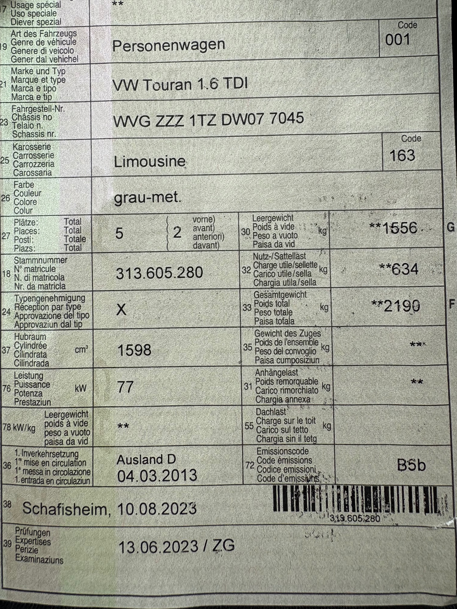 VW Touran 1.6 TDI — zdjęcie 2